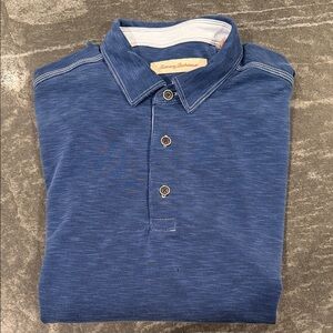Tommy Bahama Blue Long-Sleeve Casual Polo